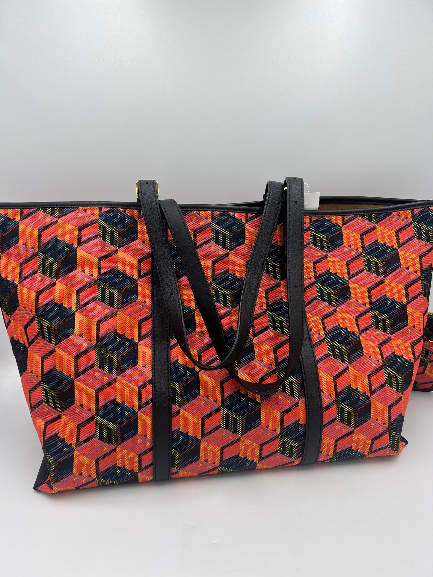 Like New! MCM Cubic Logo Jacquard Shopper Tote