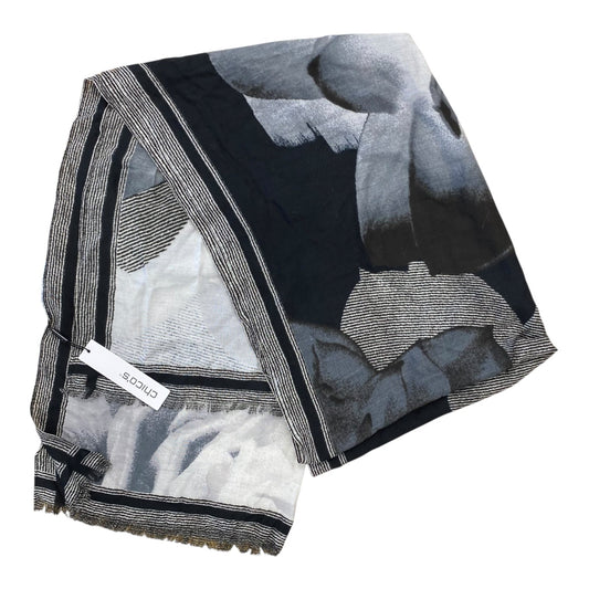 Scarf Long By Chicos In Black & Grey