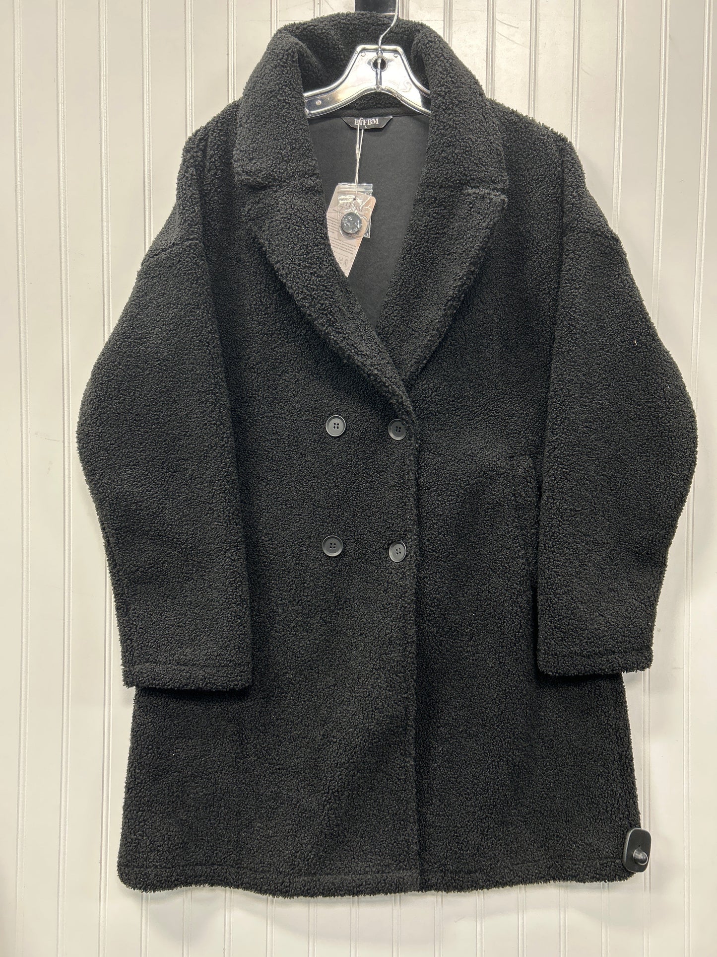 Coat Faux Fur & Sherpa By Btfbm In Black, Size:L