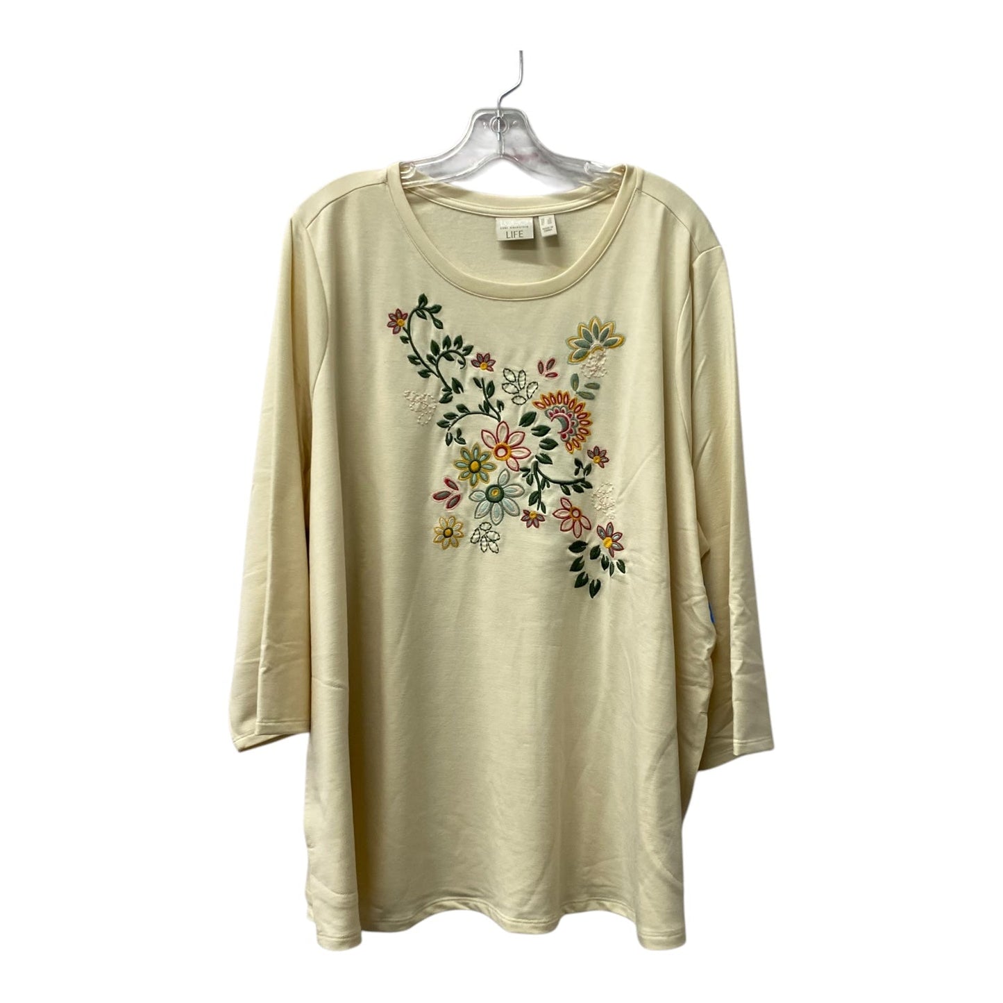 Top Ls By Logo In Cream, Size:3X