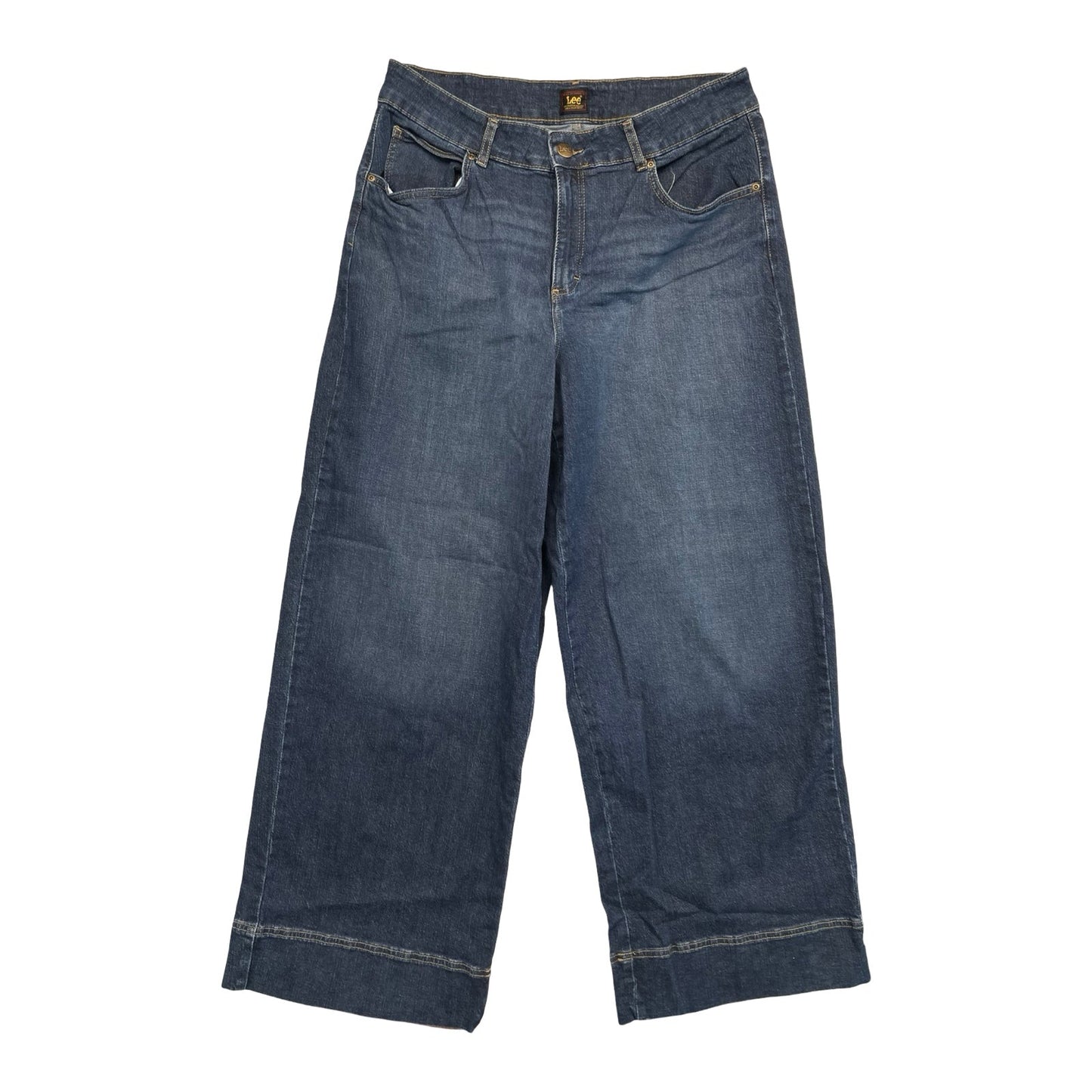 Jeans Wide Leg By Lee In Blue Denim, Size:16