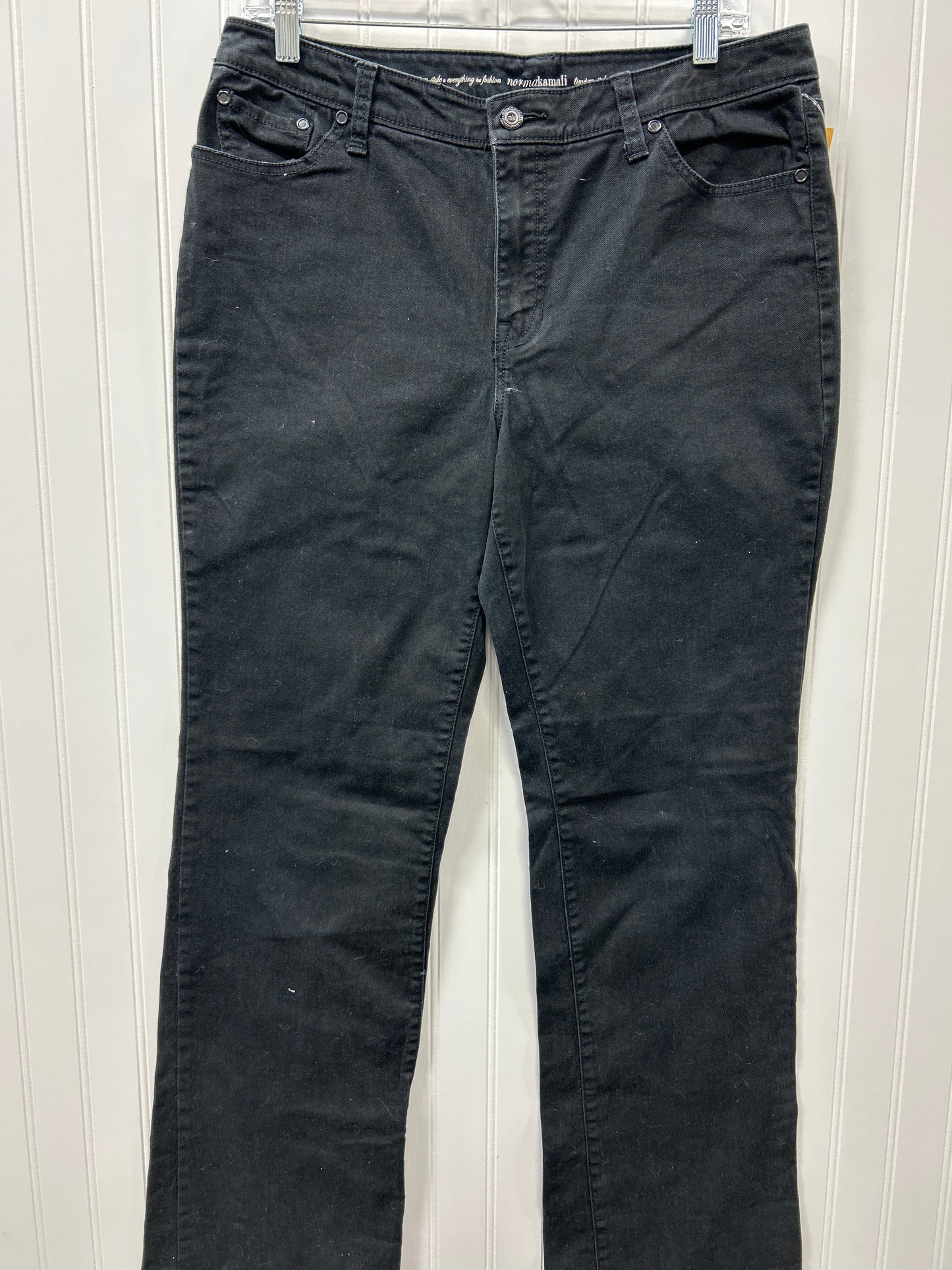 Jeans Straight By Norma Kamali In Black Denim, Size:12