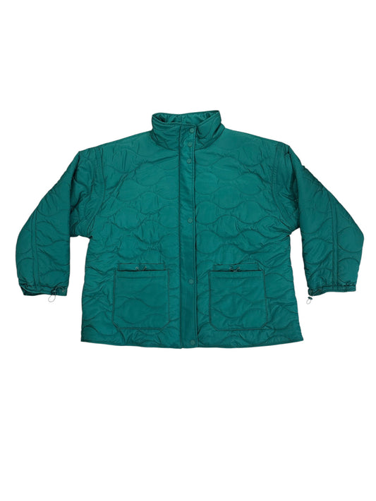 Coat Puffer & Quilted By Talbots In Green, Size:3X