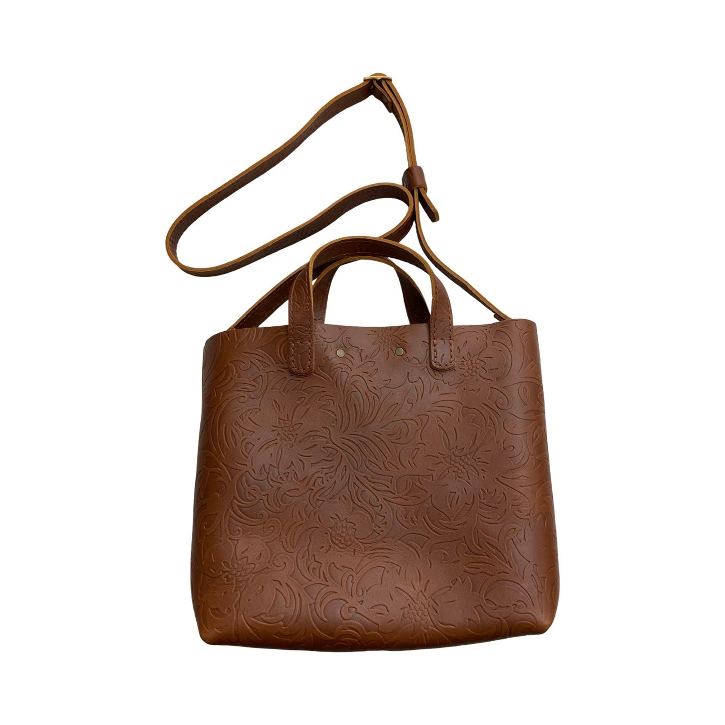 Handbag Leather By Portland Leather In Brown, Size:Medium