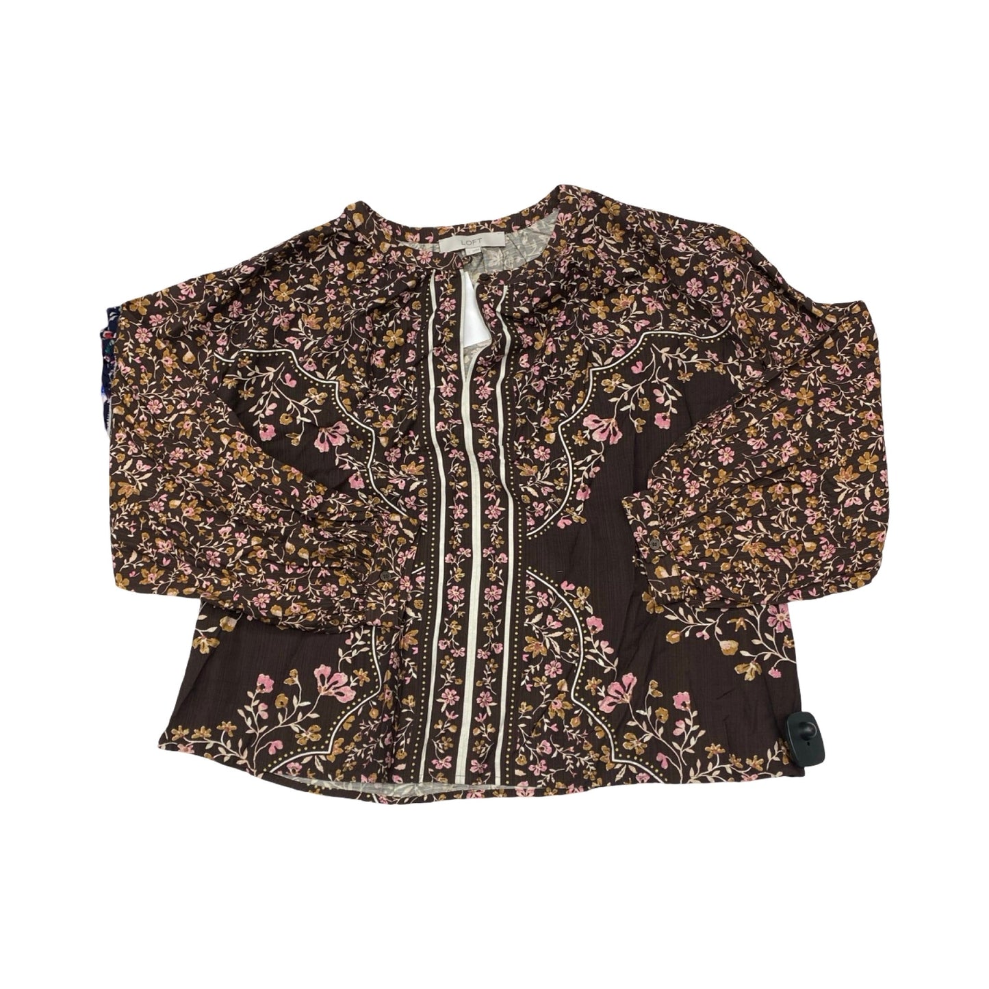 Top Ls By Loft In Brown & Pink, Size:L