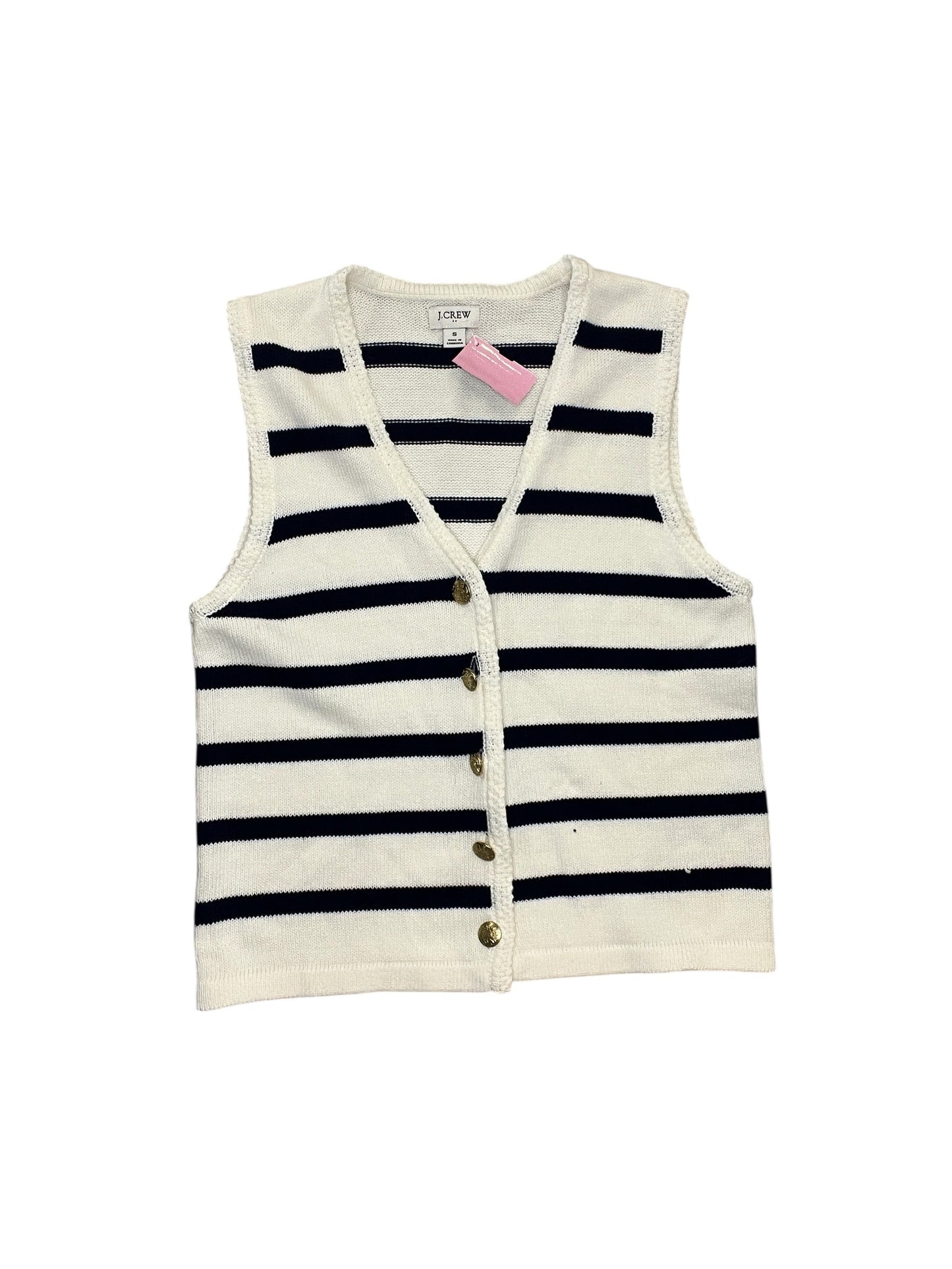 Vest Sweater By J. Crew In Striped Pattern, Size:S