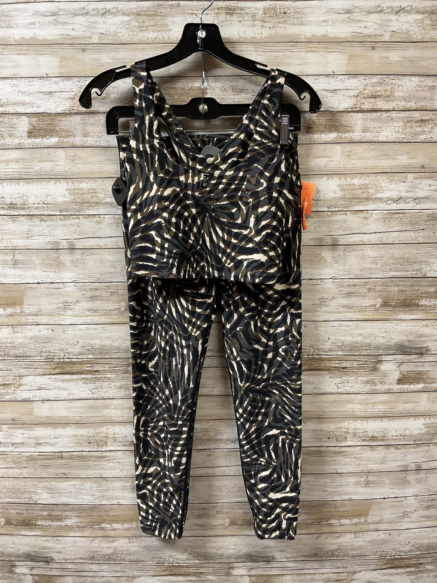 Athletic Pants 2Pc By Sage In Black & Tan, Size:M