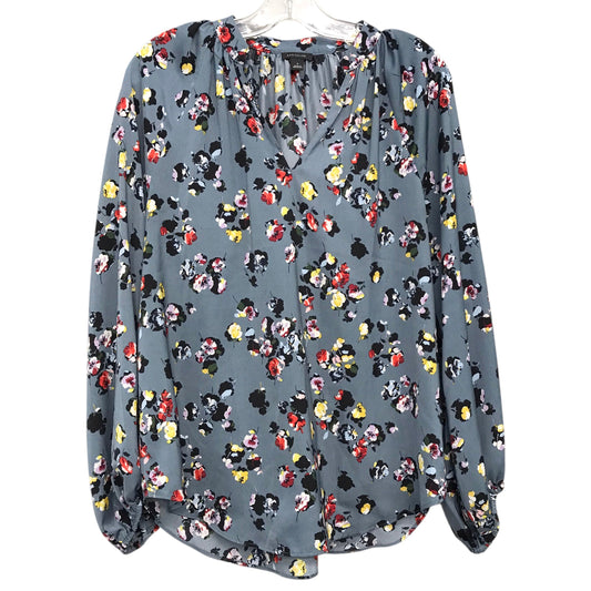 Blouse Ls By Ann Taylor In Floral Print, Size:M