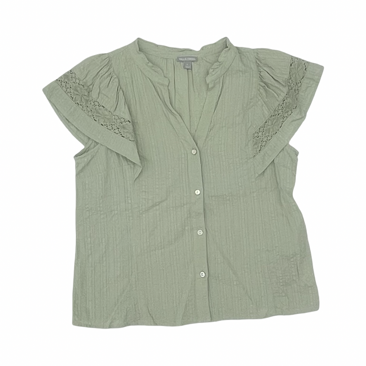 Blouse Ss By Falls Creek In Green, Size:L
