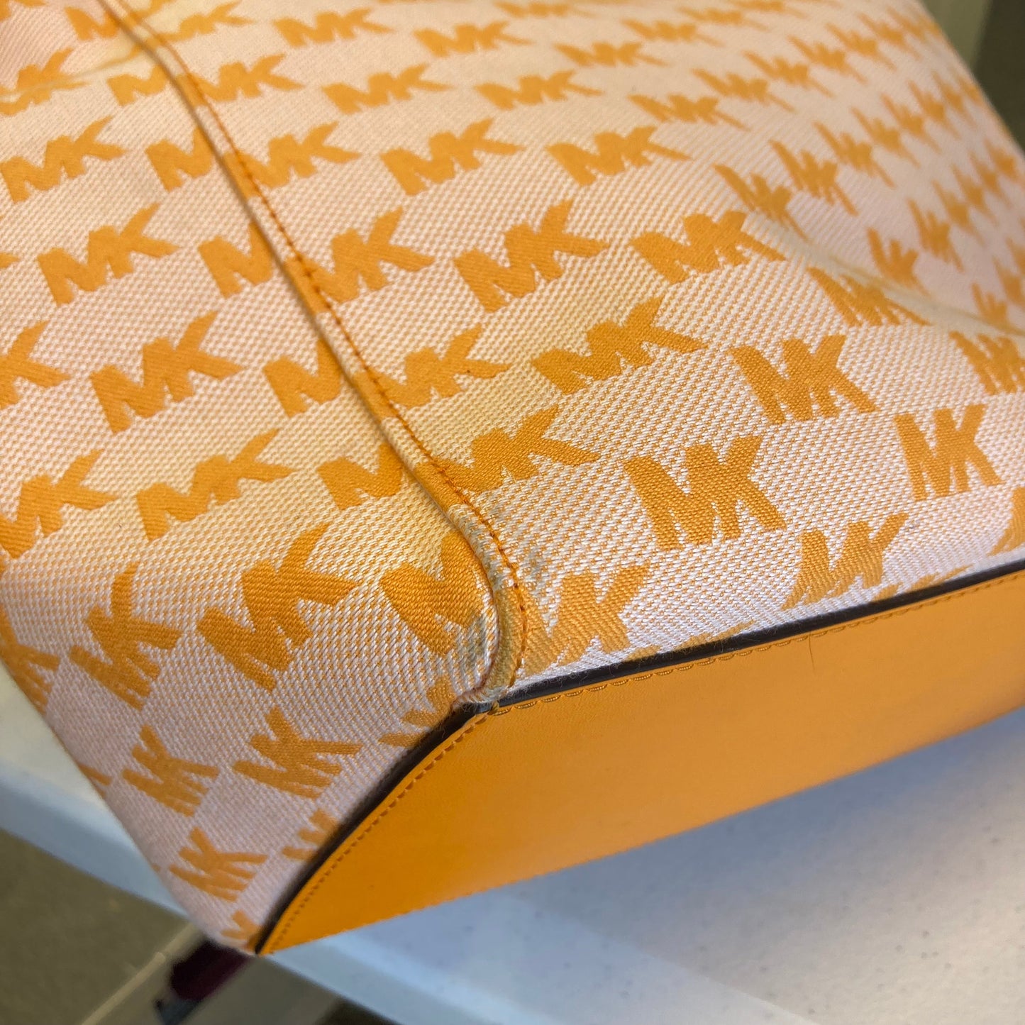 Tote Designer By Michael Kors In Orange, Size:Large