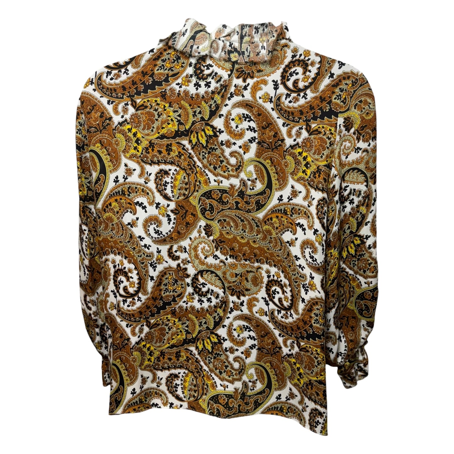 Silk Blouse Long Sleeve By Kobi Halperin In Paisley Print, Size: XXL