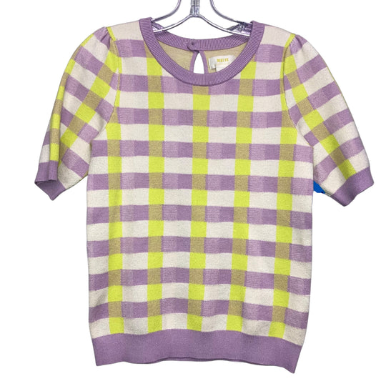 Sweater Ss By Anthropologie In Green & Purple, Size:S