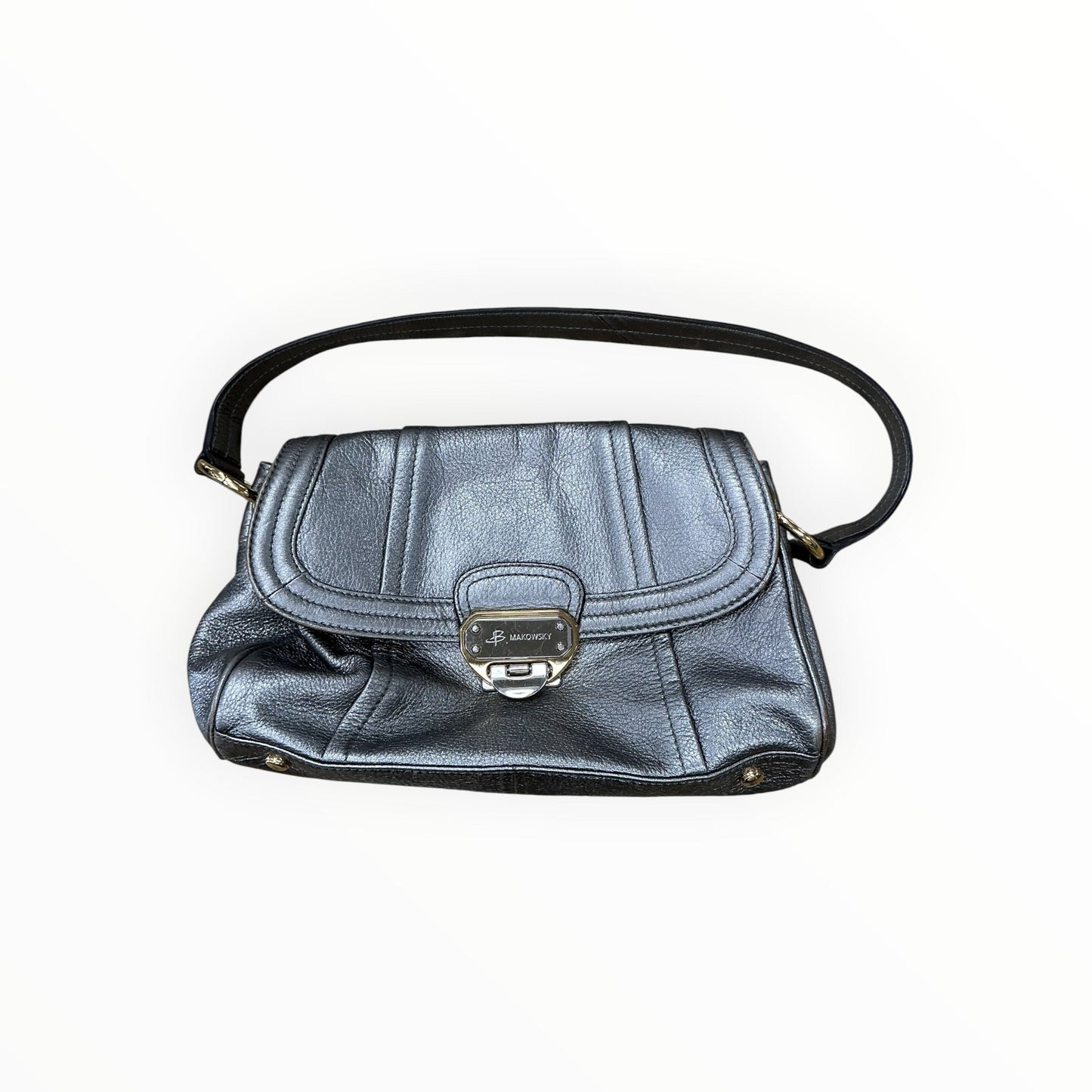 Handbag By B. Makowsky In Grey, Size:Medium