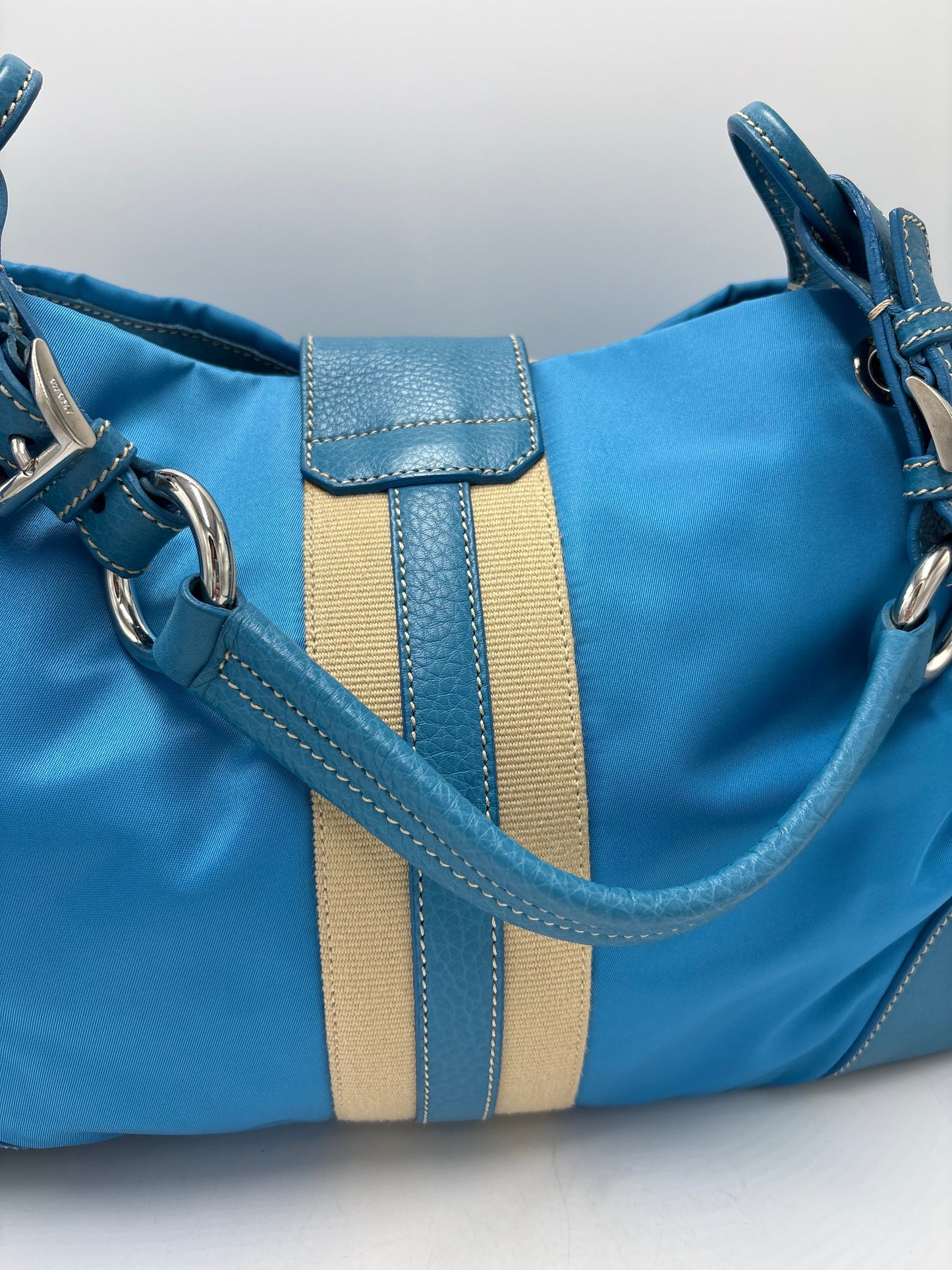 Like New! Prada Tessuto Stripy Luxury Hobo Handbag