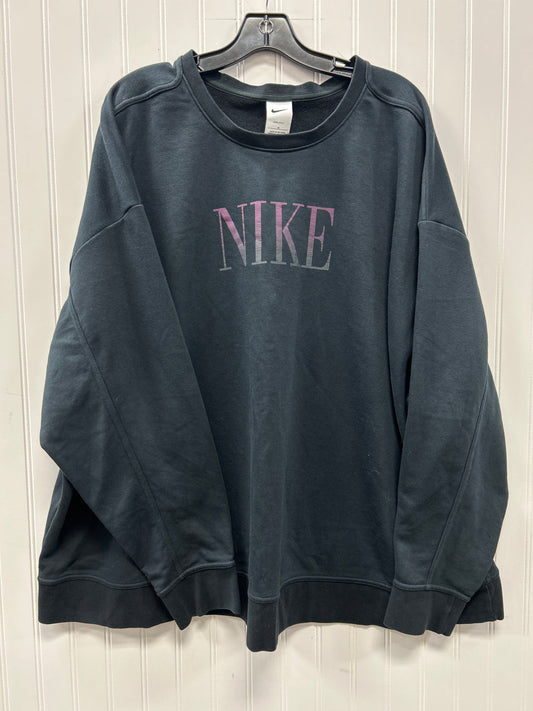 Athletic Top Ls Crewneck By Nike Apparel In Black, Size:3X