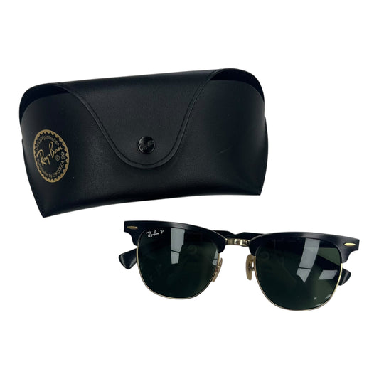 Sunglasses Designer By Ray Ban In Black & Gold