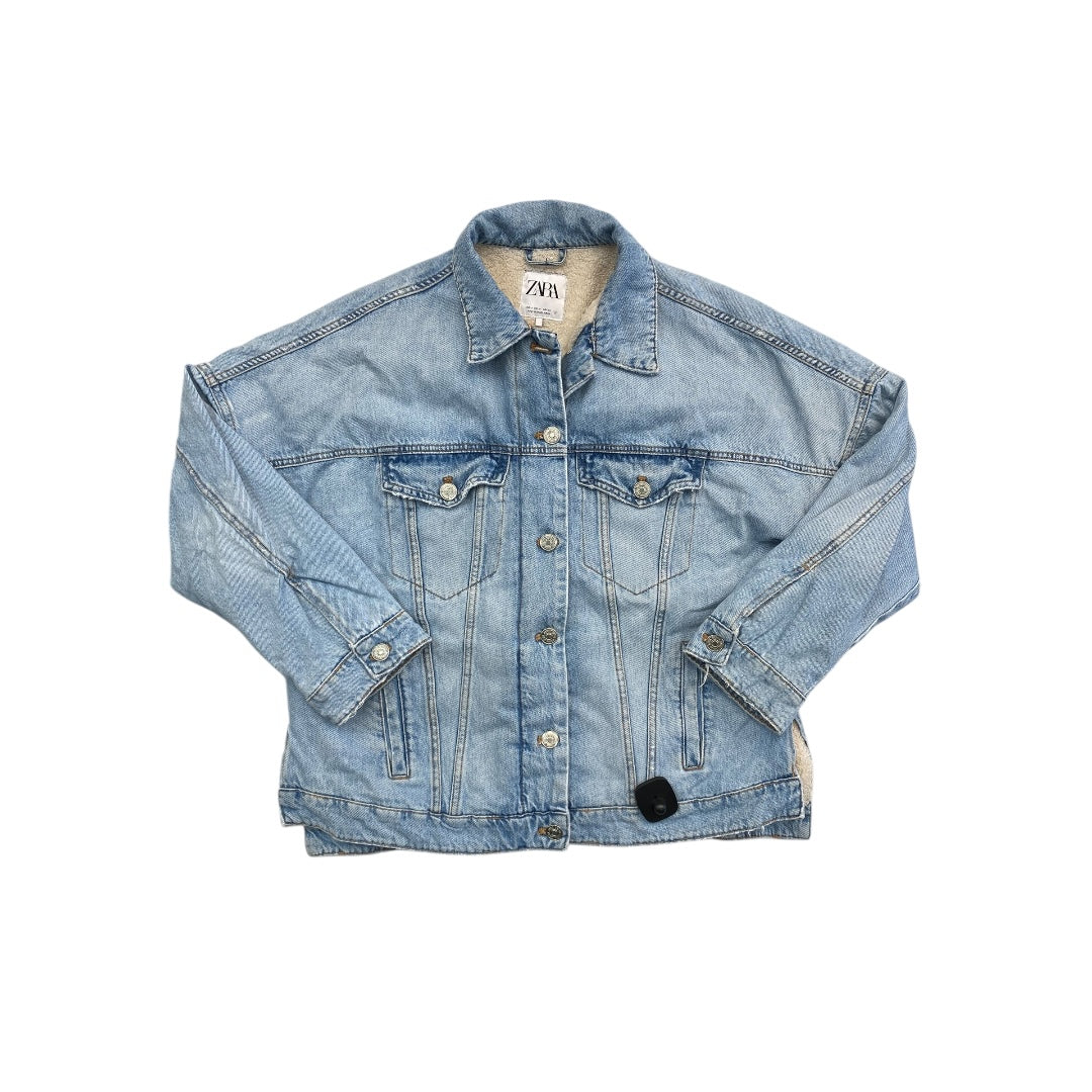 Jacket Denim By Zara In Blue Denim, Size:S