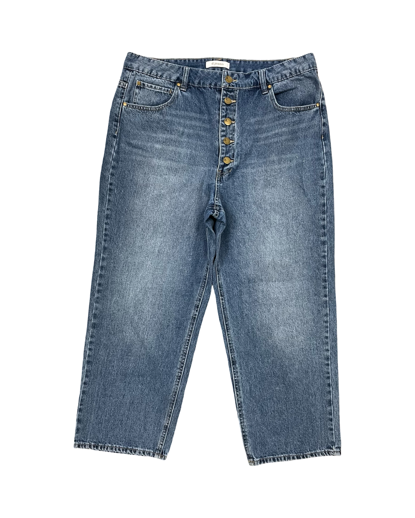 Jeans Cropped By D Jeans In Blue Denim, Size:10