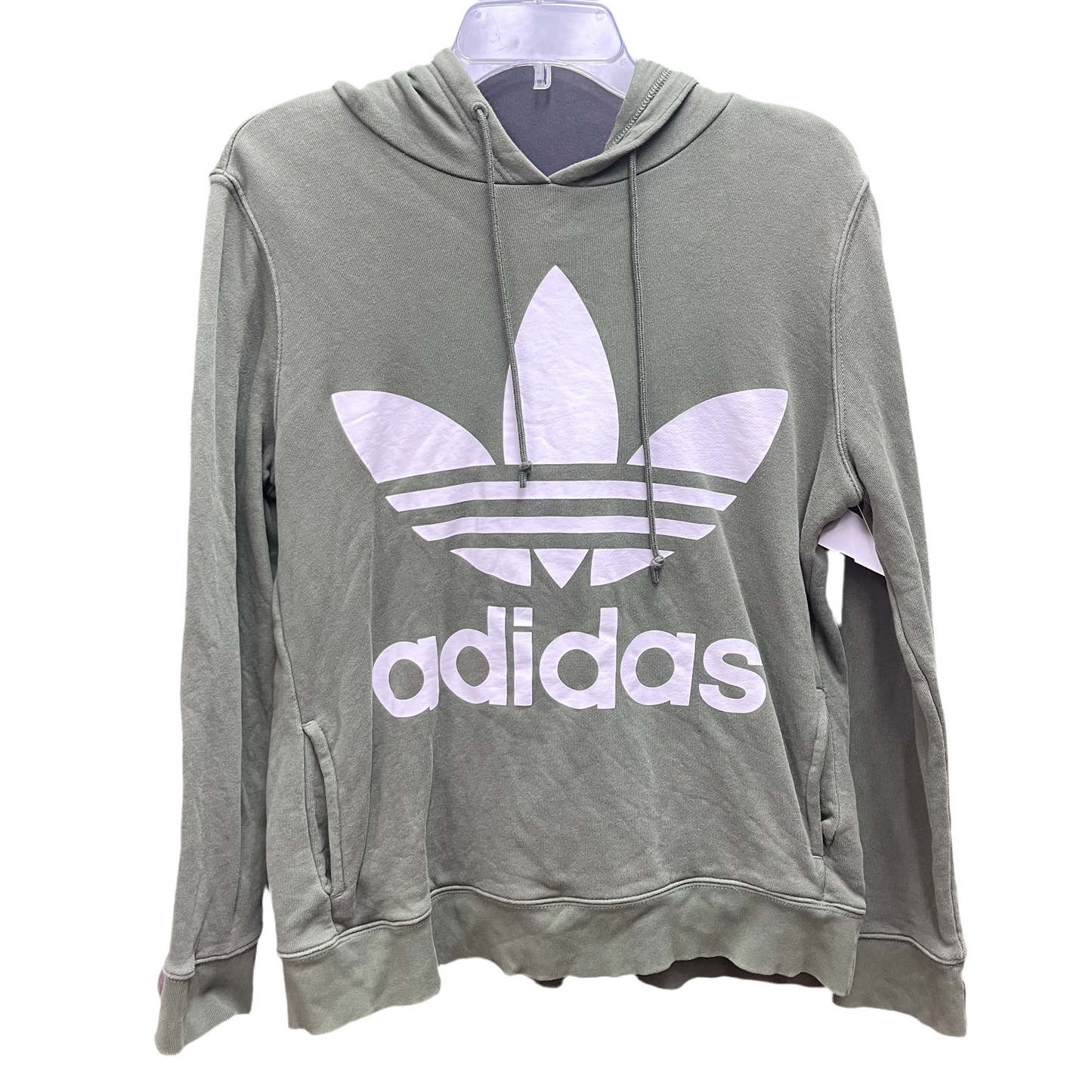 Sweatshirt Hoodie By Adidas In Green, Size: M