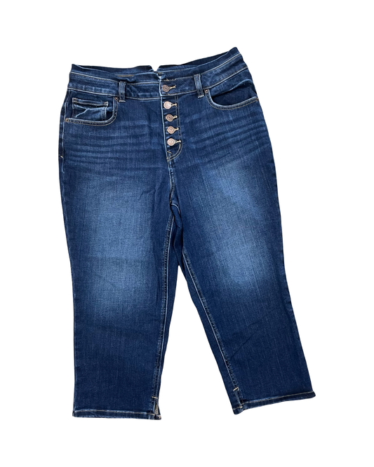 Jeans Cropped By Maurices In Blue Denim, Size:14