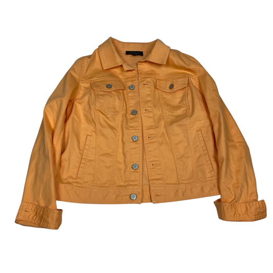 Jacket Denim By Talbots In Orange Denim, Size:M