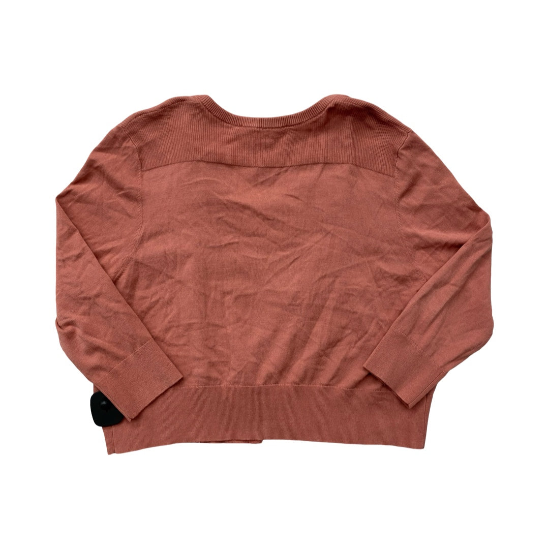 Sweater Cardigan By Loft In Peach, Size:L