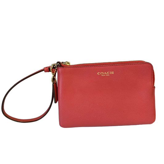 Wristlet Designer By Coach In Coral, Size:Small