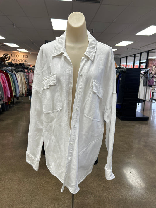 Jacket Shirt By Aerie In White, Size:L