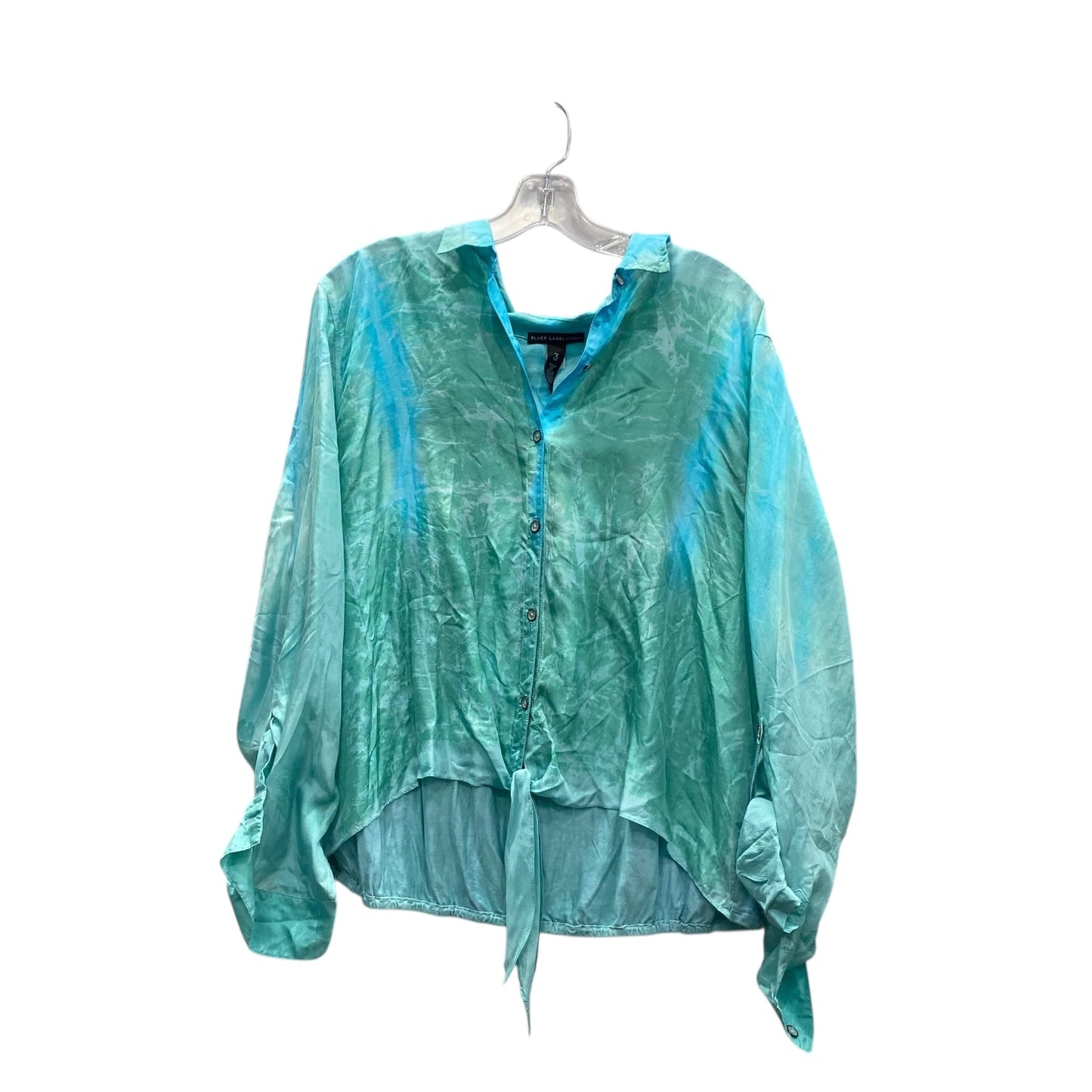 Blouse Ls By Chicos In Blue & Green, Size:Xl
