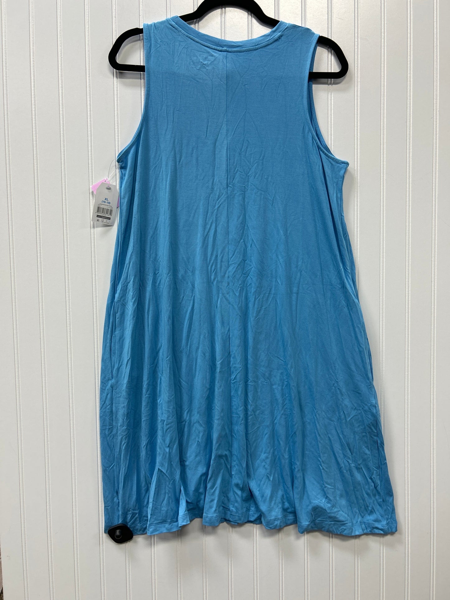 Dress Casual Midi By Time And Tru In Blue, Size:Xl