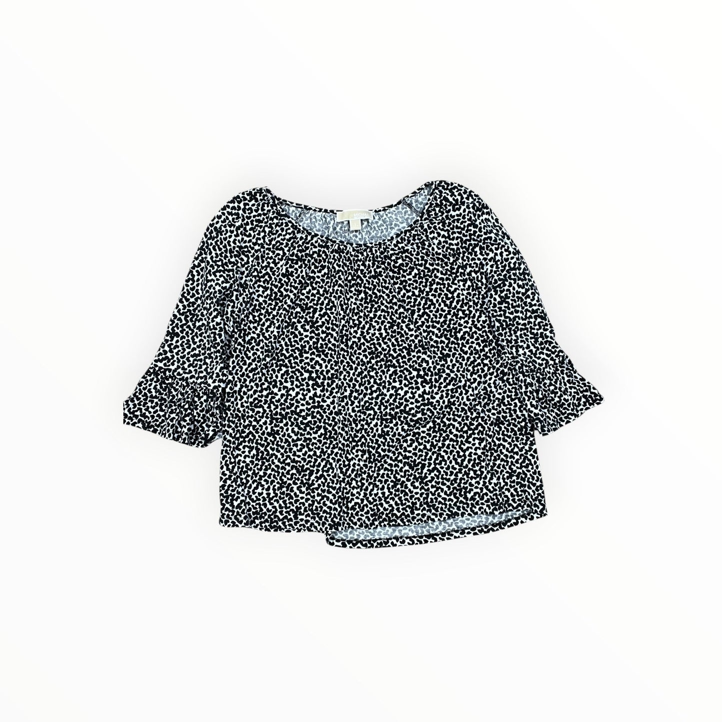Top 3/4 Sleeve By Michael By Michael Kors In Black & White, Size:L