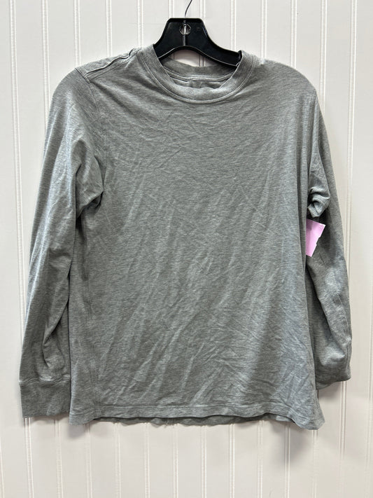 Athletic Top Ls Crewneck By Lululemon In Grey, Size:M
