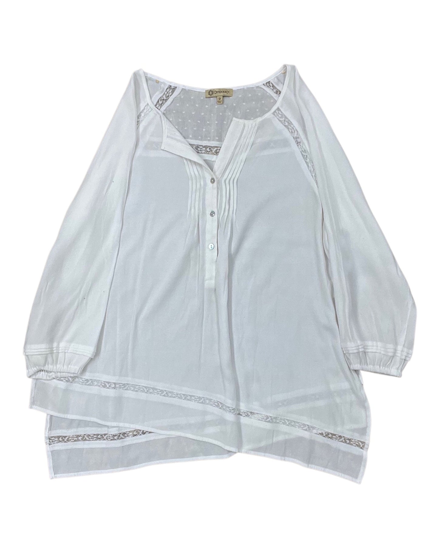Top 3/4 Sleeve By Democracy In White, Size:M