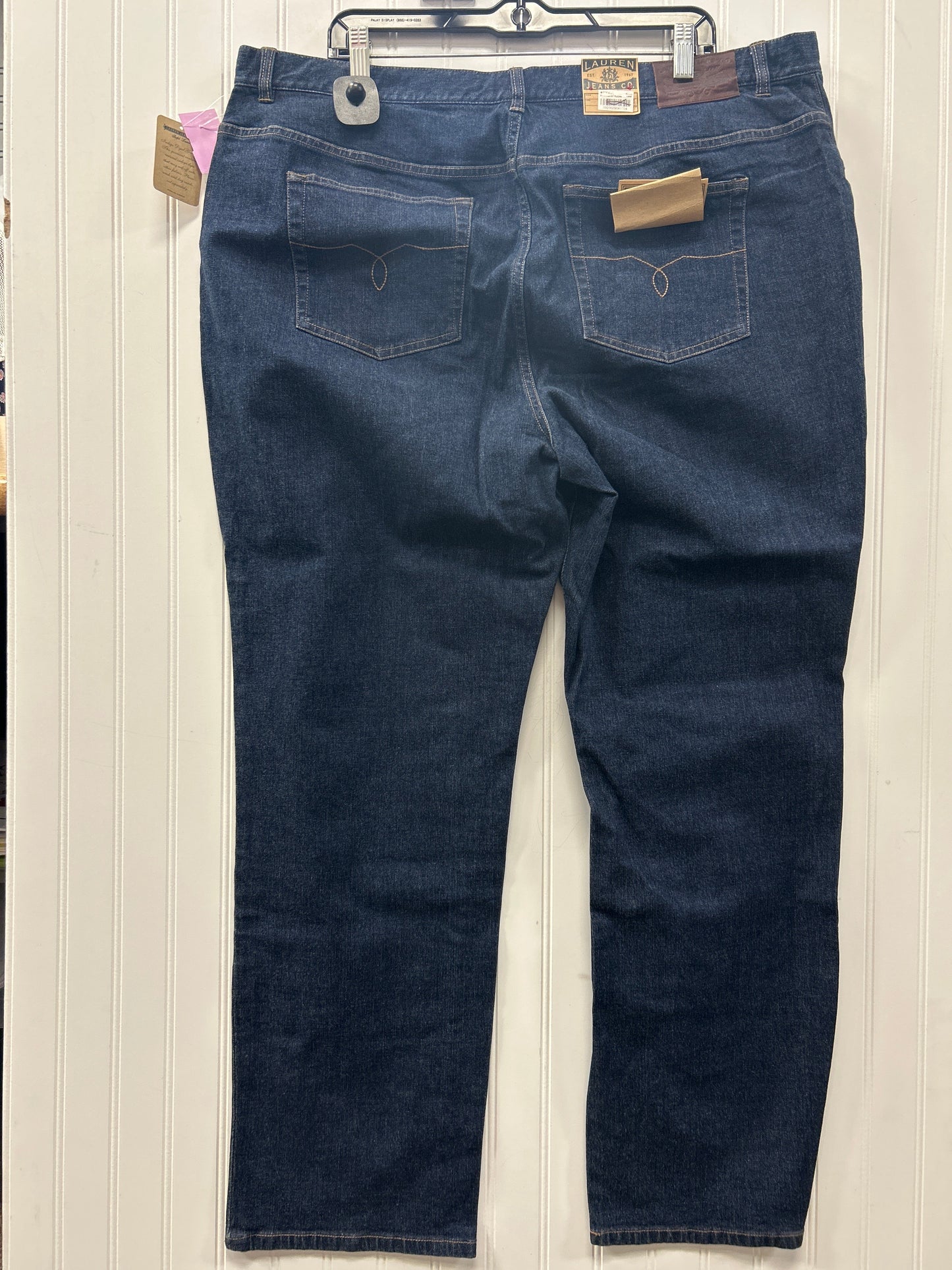 Jeans Straight By Lauren Jeans Co In Blue Denim, Size:20