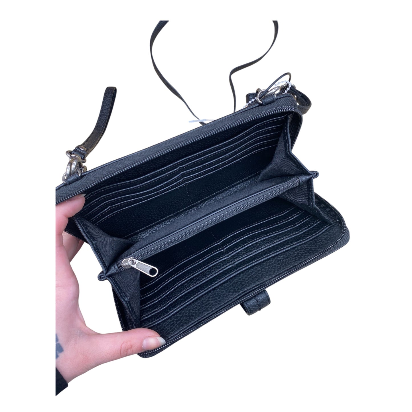 Handbag Leather By The Sak In Black & Silver, Size:Medium