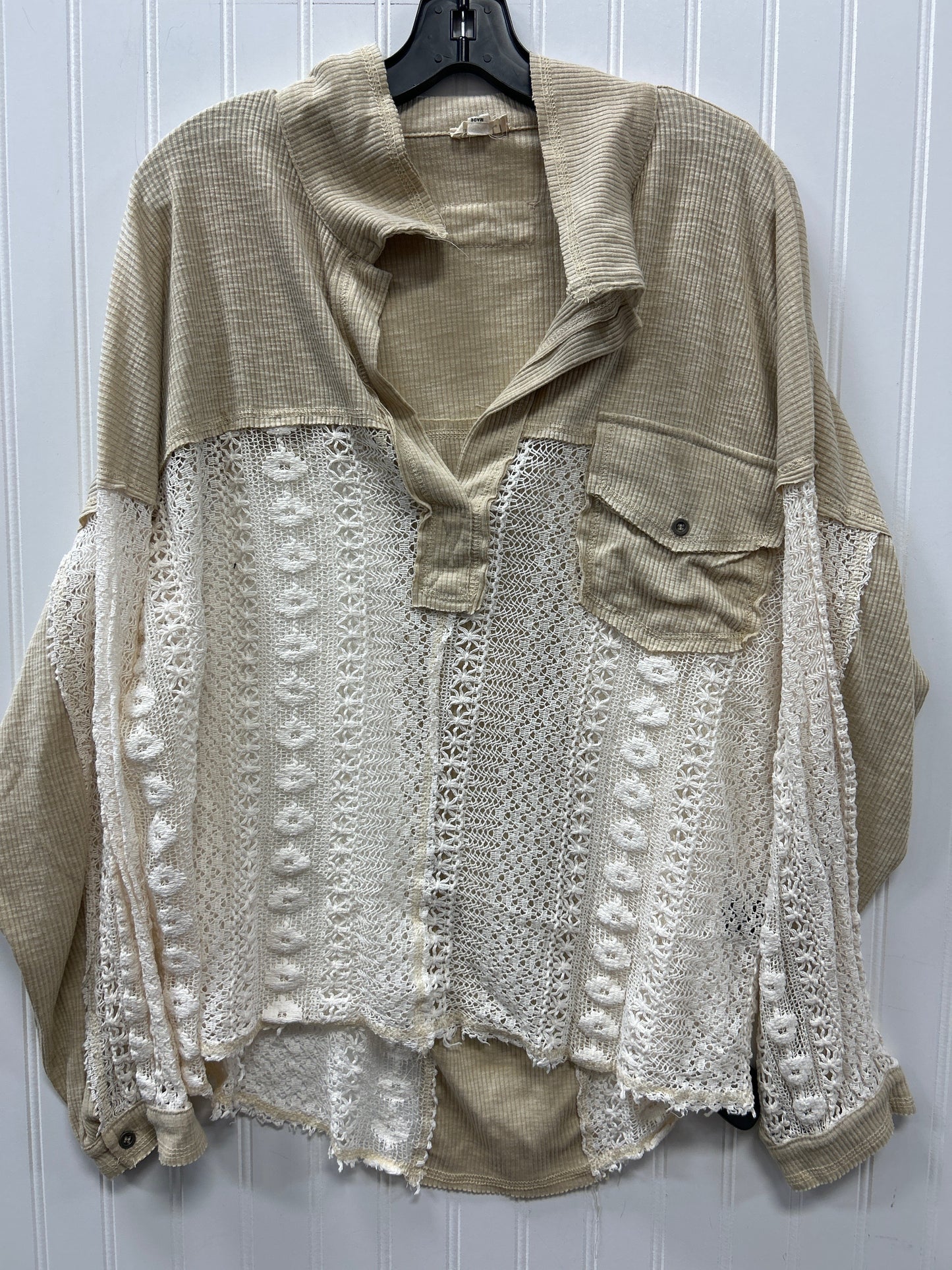 Top Ls By Pol In Cream, Size:M