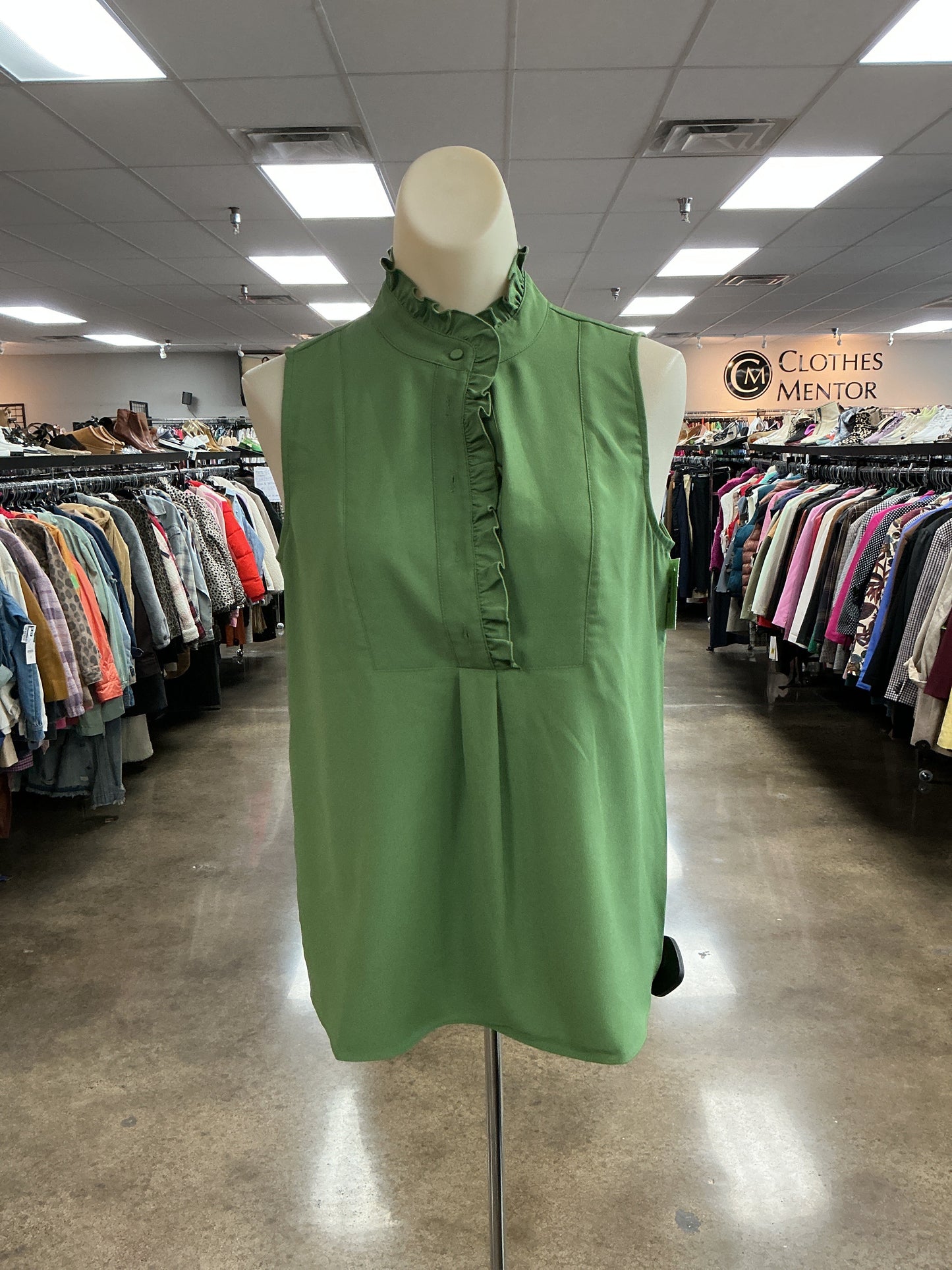Blouse Sleeveless By J. Crew In Green, Size:0