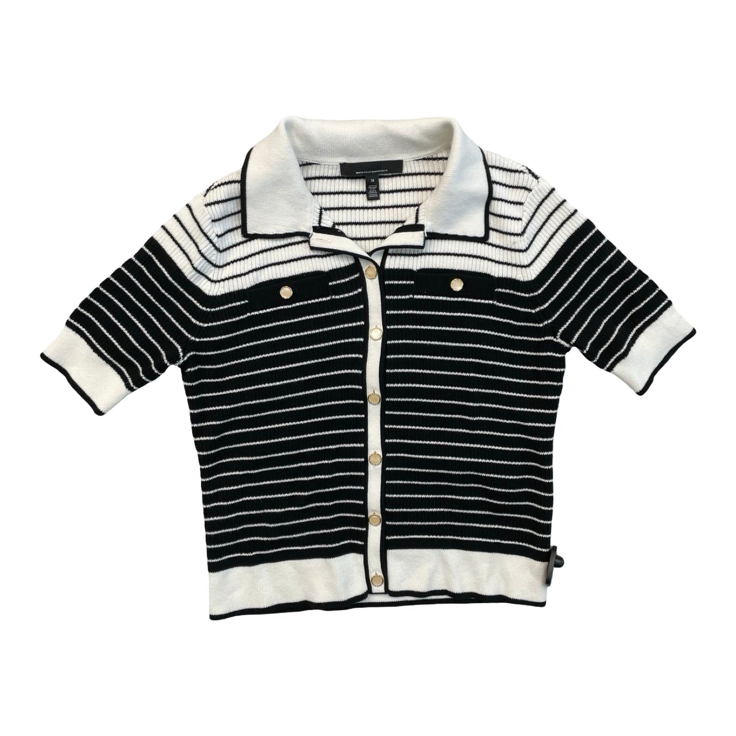 Sweater Ss By White House Black Market In Black & White, Size:M