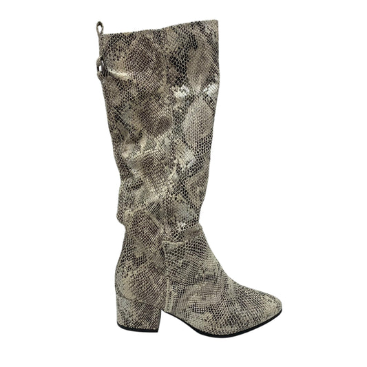 Boots Mid-Calf Heels By Clothes Mentor In Snakeskin Print, Size:6.5