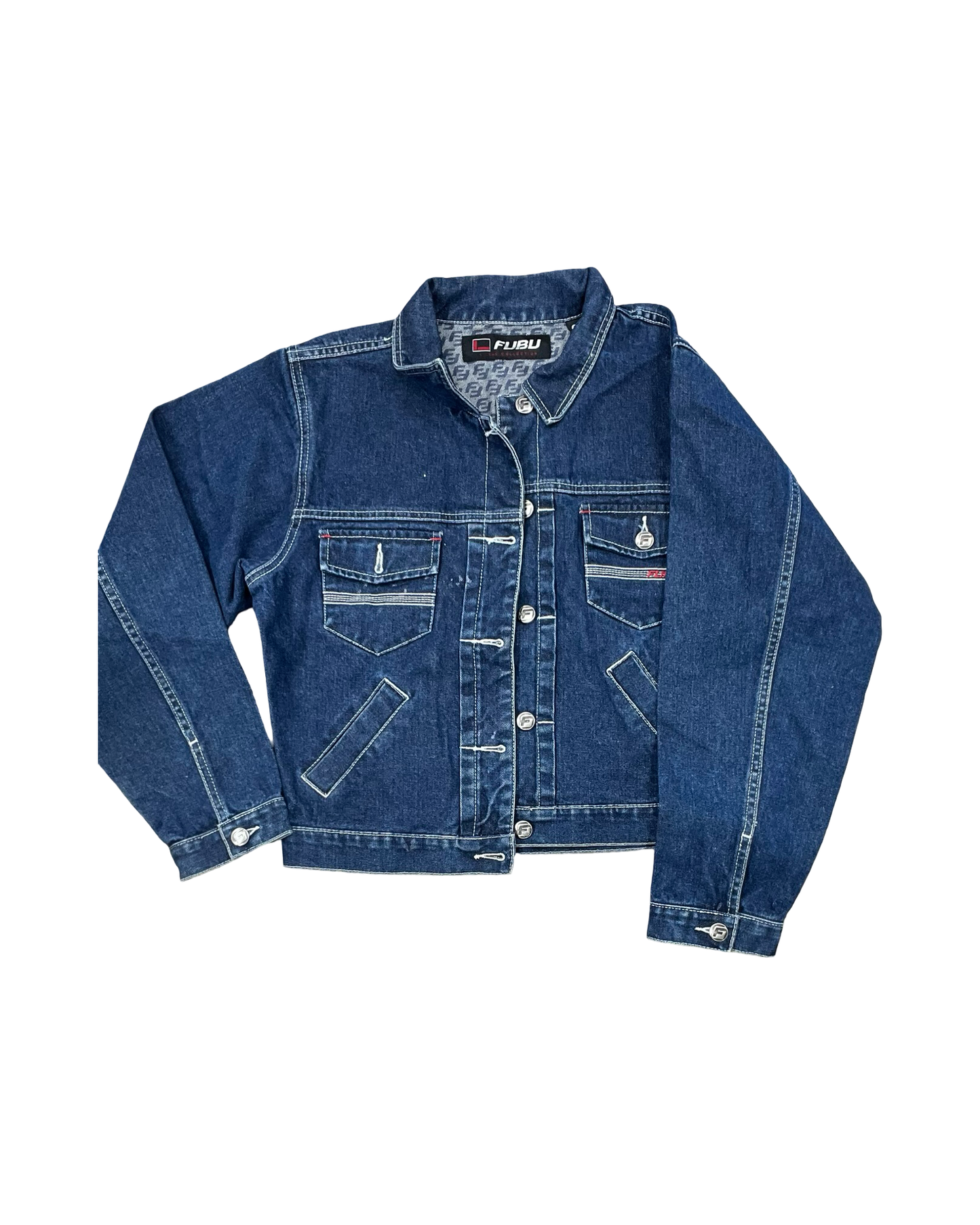 Jacket Denim By Fubu In Blue Denim, Size:L
