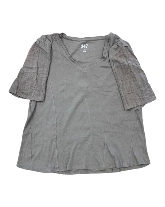 Top Ss By Maurices In Taupe, Size:1X