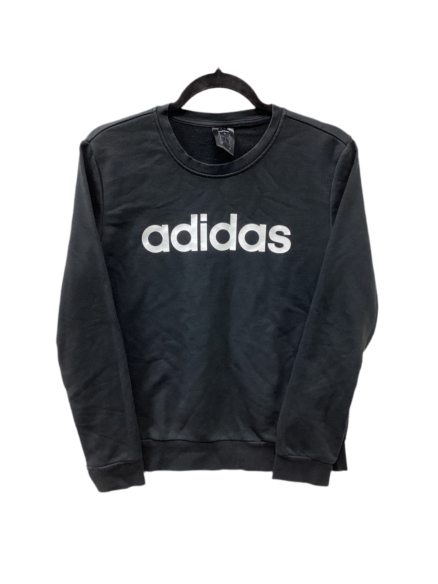 Athletic Top Ls Crewneck By Adidas In Black, Size:M