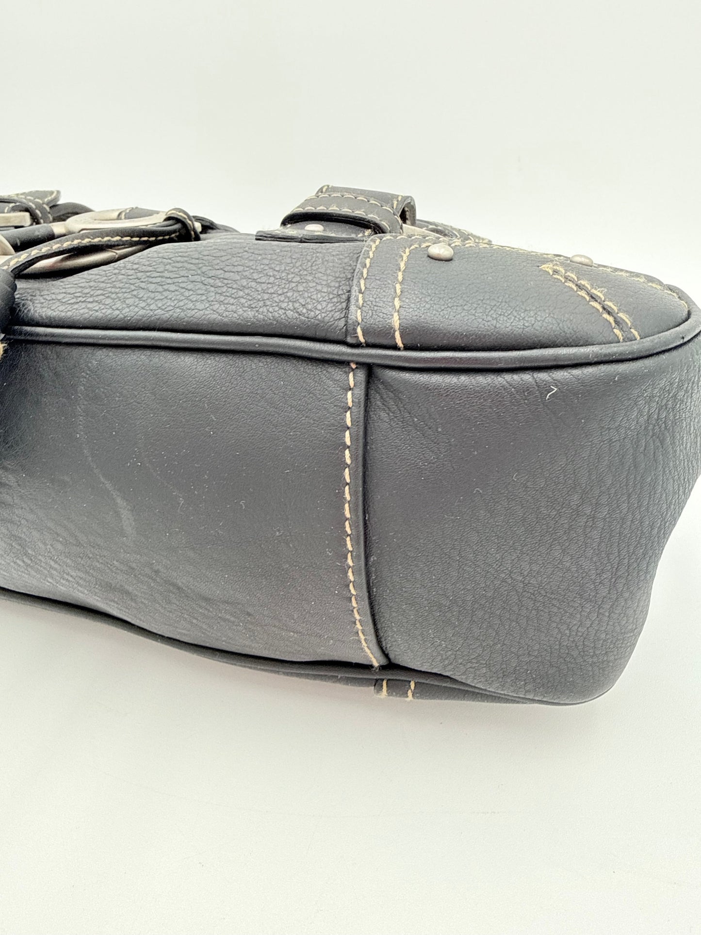 Handbag Leather By Bally, Size: Large