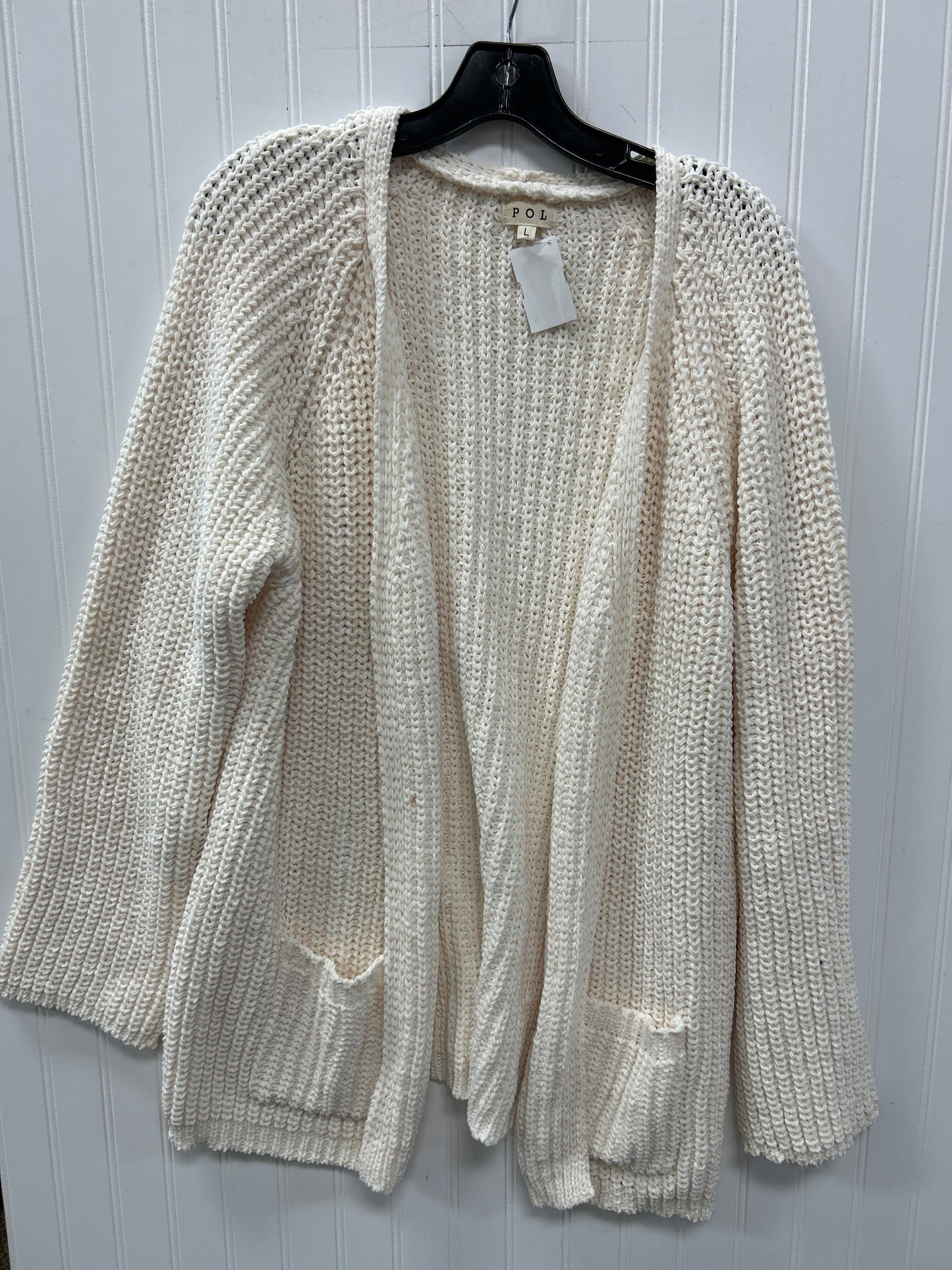 Sweater Cardigan By Pol In Cream, Size:L