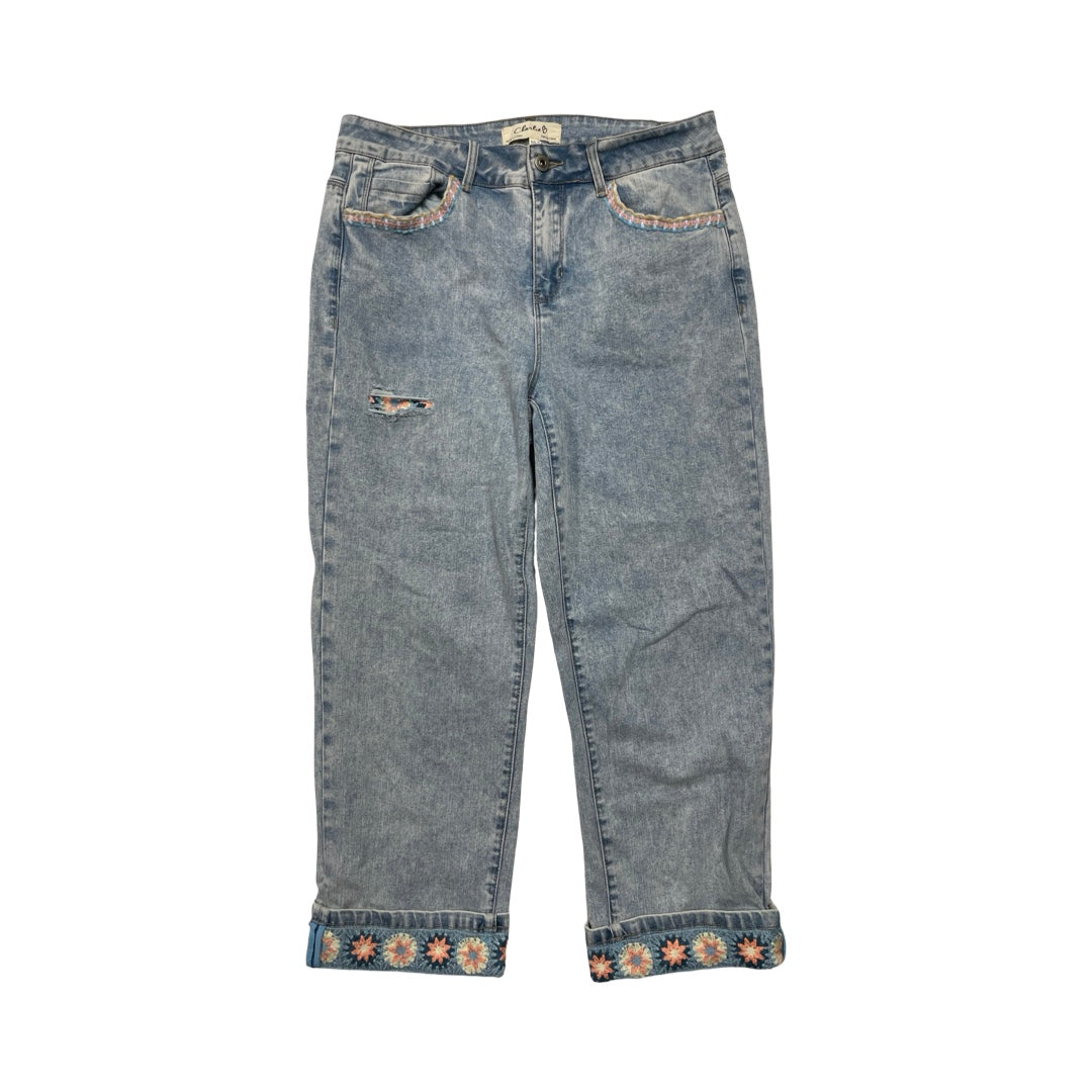 Jeans Straight By Charlie B In Blue Denim, Size:10