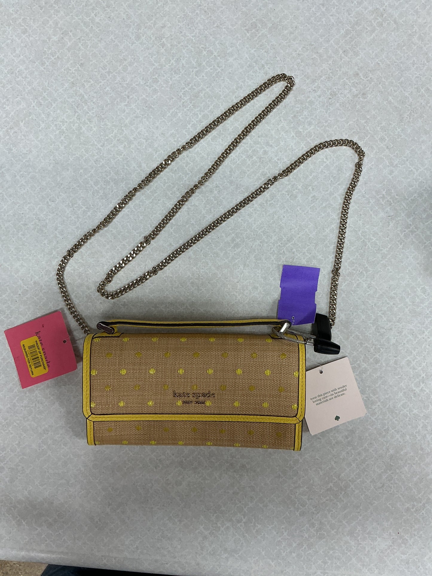 Crossbody Designer By Kate Spade In Yellow, Size:Small