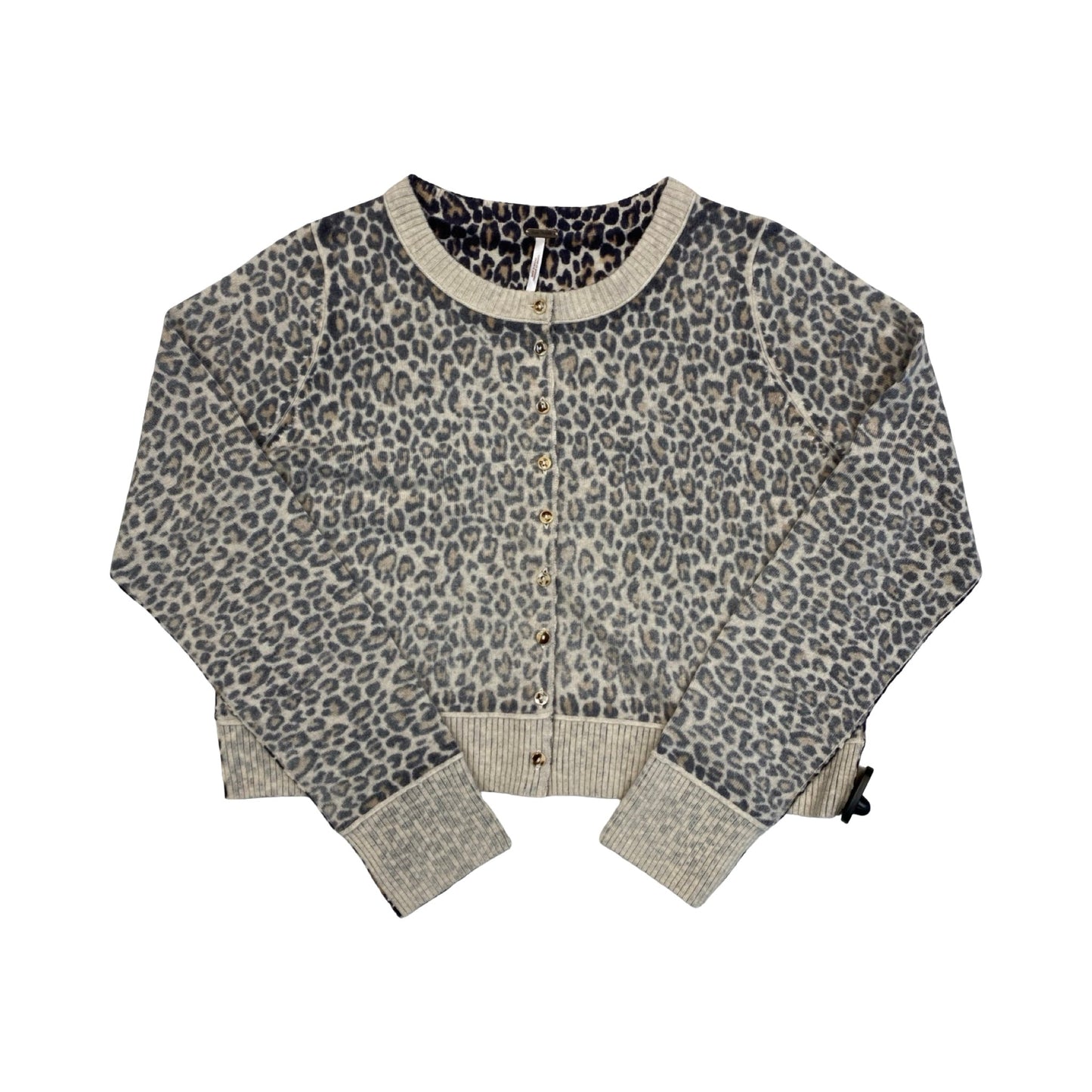 Sweater Cardigan By Free People In Animal Print, Size:L