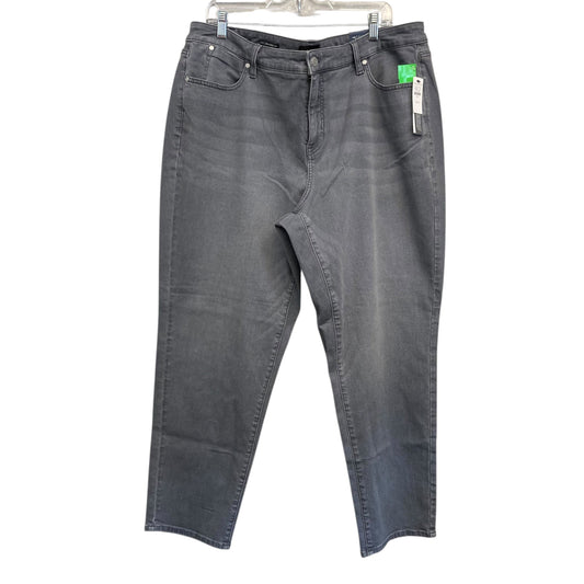 Jeans Straight By Talbots In Grey Denim, Size:20