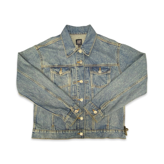 Jacket Denim By Gap In Blue Denim, Size:Xs