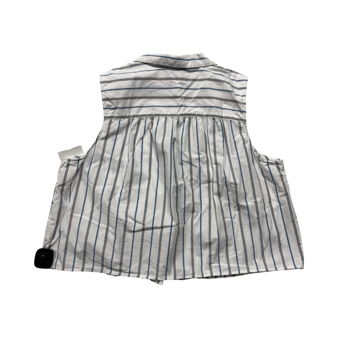 Top Sleeveless By Banana Republic In Blue & White, Size:Xl
